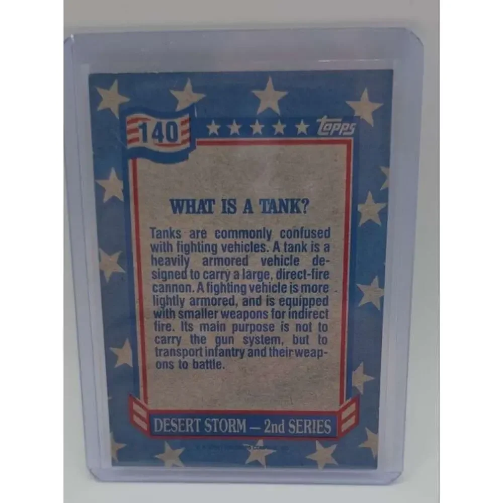 1991 Topps Desert Storm #140 What Is a Tank? Card